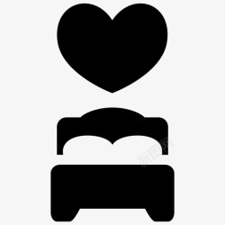 情侣床浪漫情侣床卧室心图标高清图片