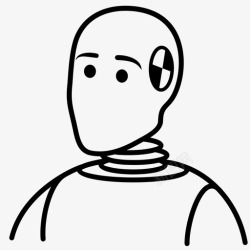 人体模型头部碰撞假人汽车头部图标高清图片