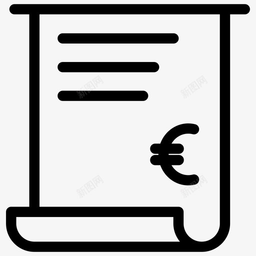 欧元发票货币图标svg_新图网 https://ixintu.com 欧元发票 货币
