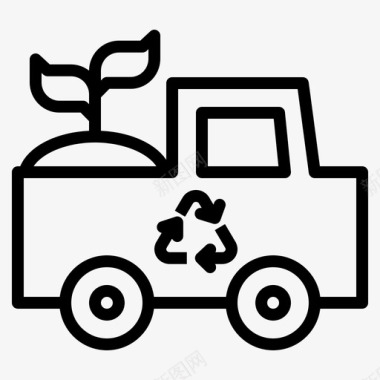 环保卡车电池节能图标图标