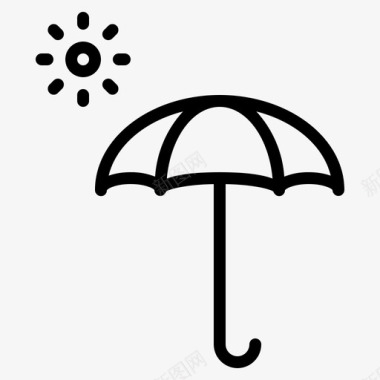 伞炎热夏季图标图标