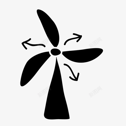 风空气气流图标svg_新图网 https://ixintu.com 气流 涡轮机 空气 螺旋桨 风