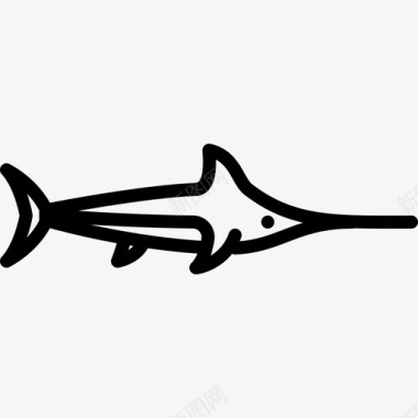 大型旗鱼动物群直线型图标图标