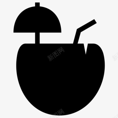 饮料椰子水果图标图标