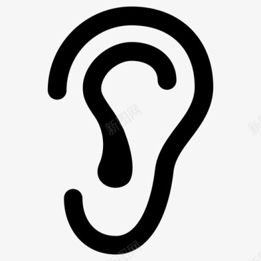 耳朵身体听图标图标