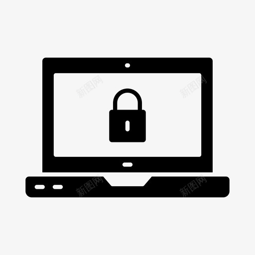 锁加密笔记本电脑图标svg_新图网 https://ixintu.com 加密 安全 密码 挂锁 笔记本电脑 锁