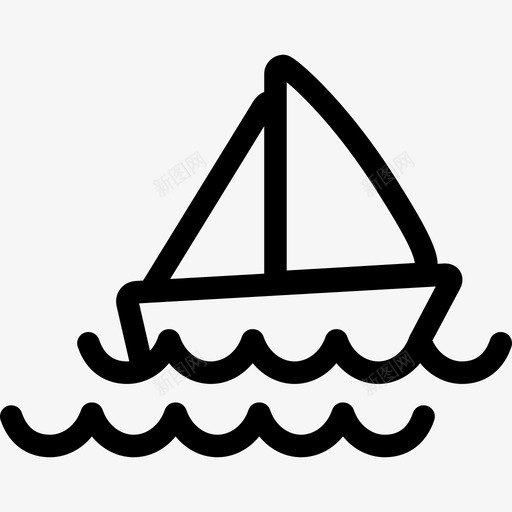 海上运输水上的帆船图标svg_新图网 https://ixintu.com 水上的帆船 海上 运输