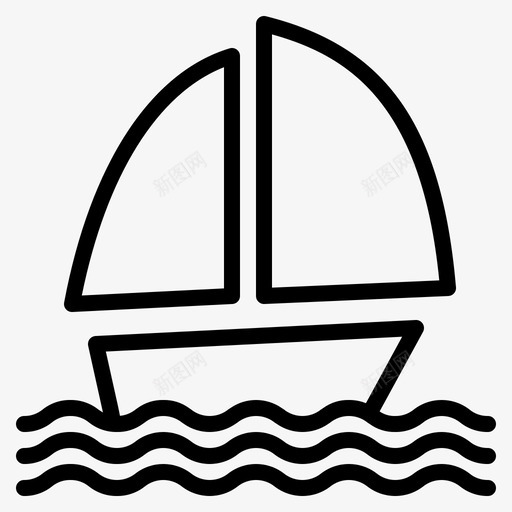 帆船纵帆船海图标svg_新图网 https://ixintu.com 夏季轮廓 帆船 海 纵帆船 船