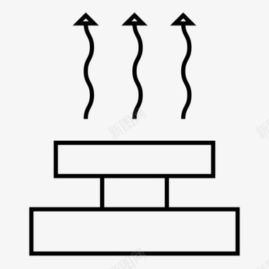 空气冷却流动图标图标