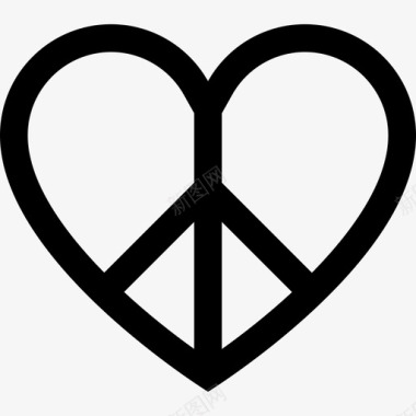 和平与爱形状图标图标