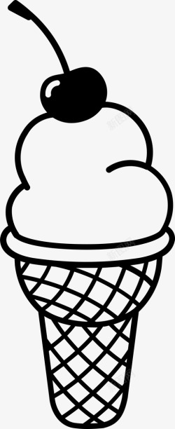 软冰淇淋冷冻蛋羹冷冻奶油冻甜点图标高清图片