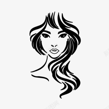 女人发型发廊理发图标图标