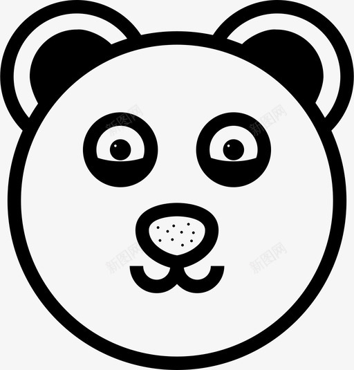 熊猫动物熊图标svg_新图网 https://ixintu.com 动物 熊 熊猫 脸