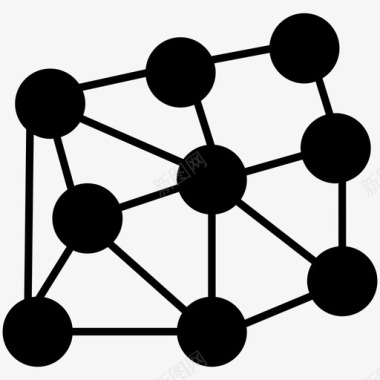 网络机器学习网格图标图标