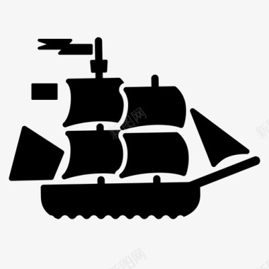 帆船海军帆图标图标