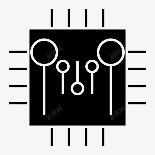 处理器机器人技术图标svg_新图网 https://ixintu.com 处理器 技术 机器人