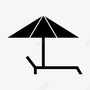日光浴海滩躺椅图标图标