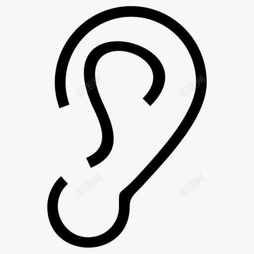 耳朵身体听图标svg_新图网 https://ixintu.com 听 耳朵 身体