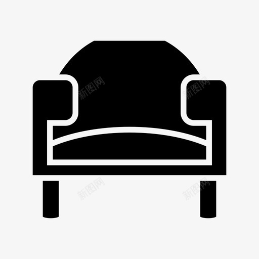 沙发扶手椅家具图标svg_新图网 https://ixintu.com 家具 扶手椅 沙发