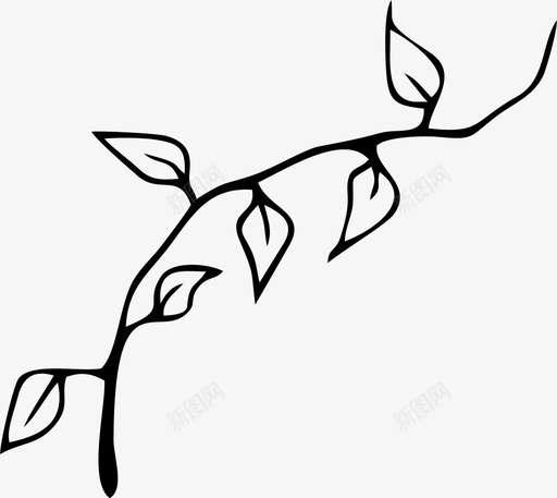小枝树枝手绘图标svg_新图网 https://ixintu.com 小枝 手绘 树枝 花卉