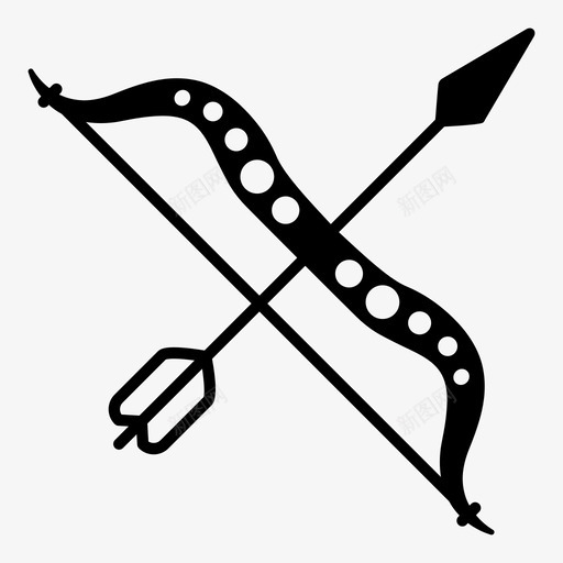 弓和箭边缘武器图标svg_新图网 https://ixintu.com 弓和箭 武器 边缘