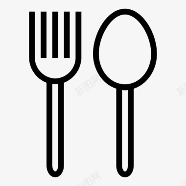 采购产品勺子和叉子烹饪餐具图标图标