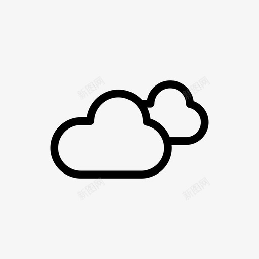 天气云天气线图标svg_新图网 https://ixintu.com 云 天气 天气线