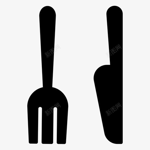 牛排刀餐具叉子图标svg_新图网 https://ixintu.com 勺子 叉子 牛排刀 餐具