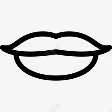 女人的嘴唇漂亮直线图标图标
