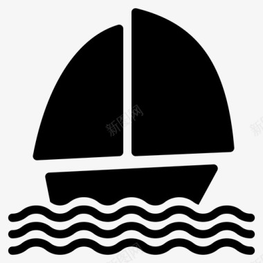帆船大海船图标图标