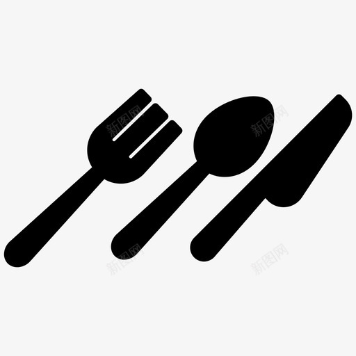 餐具叉子勺子图标svg_新图网 https://ixintu.com 勺子 叉子 牛排刀 餐具