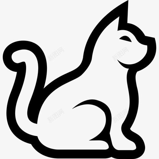 猫动物家养图标svg_新图网 https://ixintu.com 动物 宠物 家养 小猫 猫 行粗体