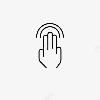 三指用力触碰手势手图标图标