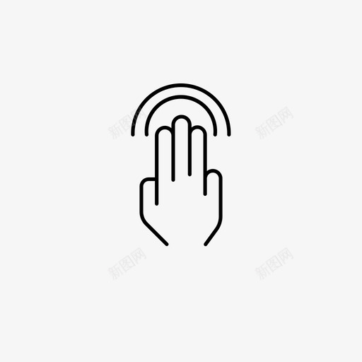 三指用力触碰手势手图标svg_新图网 https://ixintu.com 三指用力触碰 手 手势 触摸 触摸手势图标