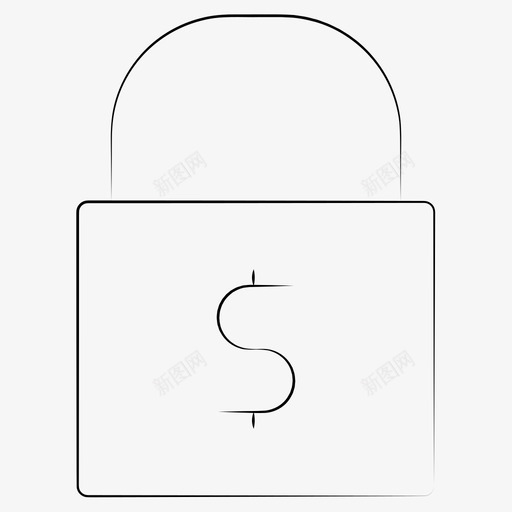 挂锁钱保险图标svg_新图网 https://ixintu.com 保险 手工取款 挂锁 钱