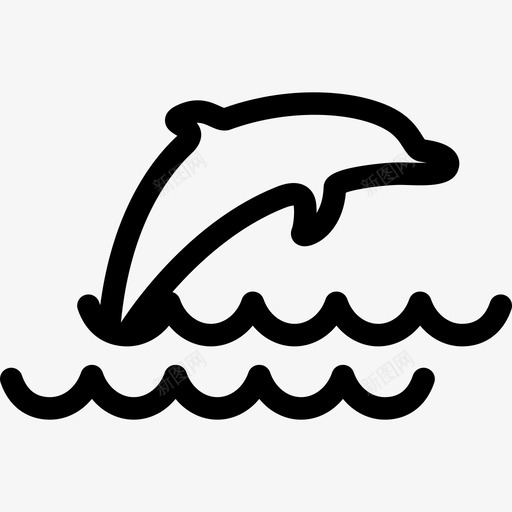 海豚跳跃动物水图标svg_新图网 https://ixintu.com 动物 水 海豚跳跃