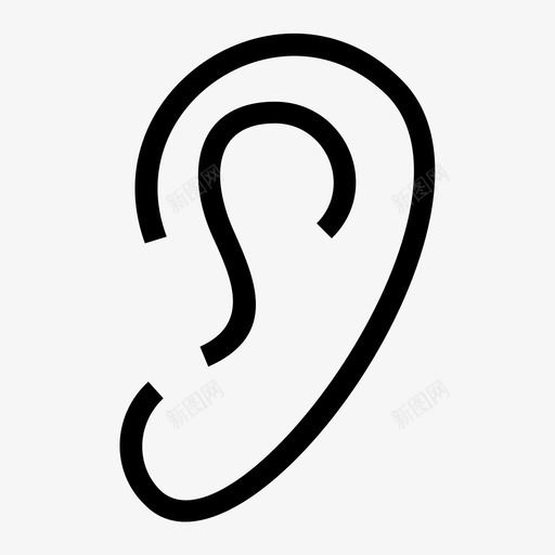 耳朵身体听图标svg_新图网 https://ixintu.com 听 耳朵 身体
