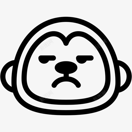 恼怒表情情绪图标svg_新图网 https://ixintu.com 恼怒 情绪 感觉 猴子 猴子表情线 表情
