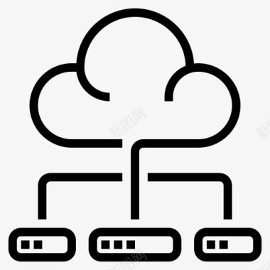 软件和网络云数据库图标图标