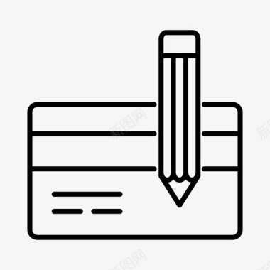 签名商务信用卡图标图标