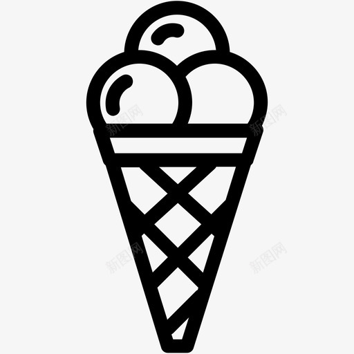 甜筒冰淇淋美味甜点图标svg_新图网 https://ixintu.com 冰淇淋 夏日甜点 甜点 甜筒冰淇淋 美味