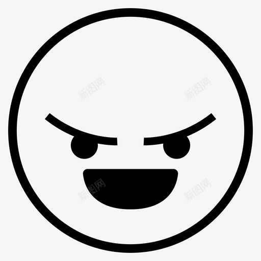 愤怒的笑表情快乐图标svg_新图网 https://ixintu.com 快乐 怪异的表情 愤怒 愤怒的笑 表情