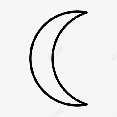 月亮新月半月图标图标