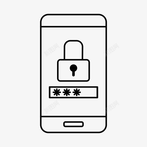 密码登录个人日程图标svg_新图网 https://ixintu.com pin码 个人日程 密码 智能手机 登录 私人帐户