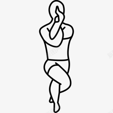 男人伸展四肢运动瑜伽和普拉提图标图标
