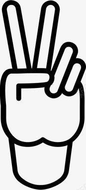 胜利和平标志手势图标图标
