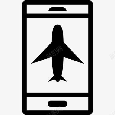 飞行模式移动智能手机图标图标