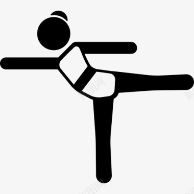 女孩站起来伸展四肢运动瑜伽图标图标