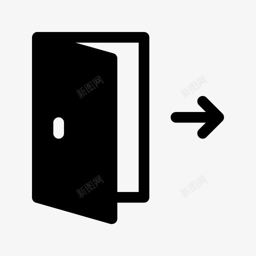 出口门门口图标svg_新图网 https://ixintu.com 出口 标志稳固 注销 退出 门 门口