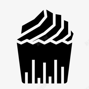 纸杯蛋糕甜的烘焙固体图标图标